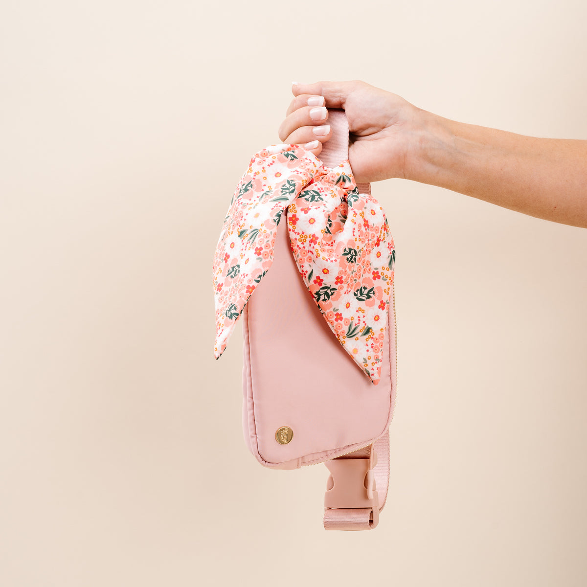 Dusty Blush All You Need Belt Bag with Hair Scarf