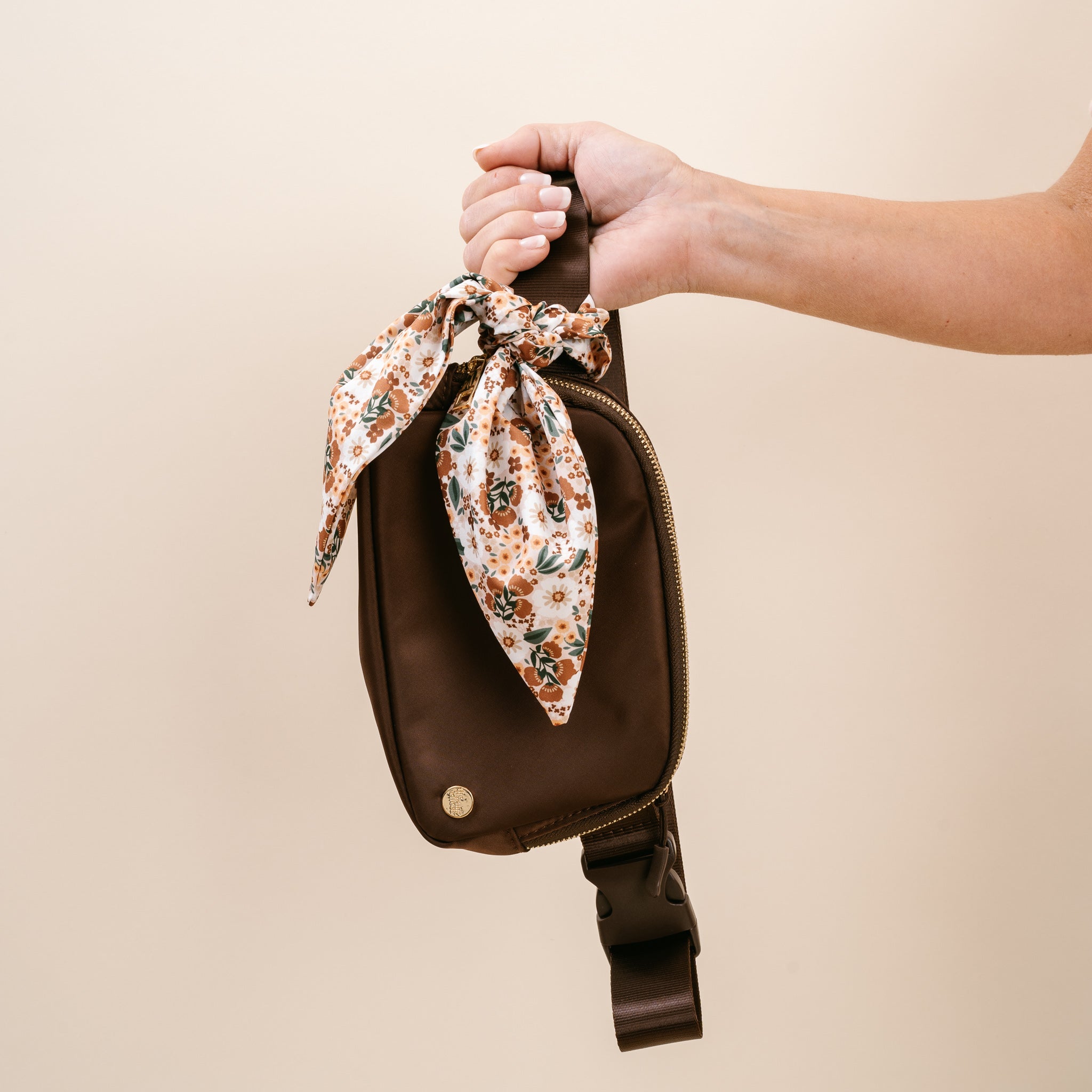 All You Need Belt Bag with Hair Scarf - Mocha Brown