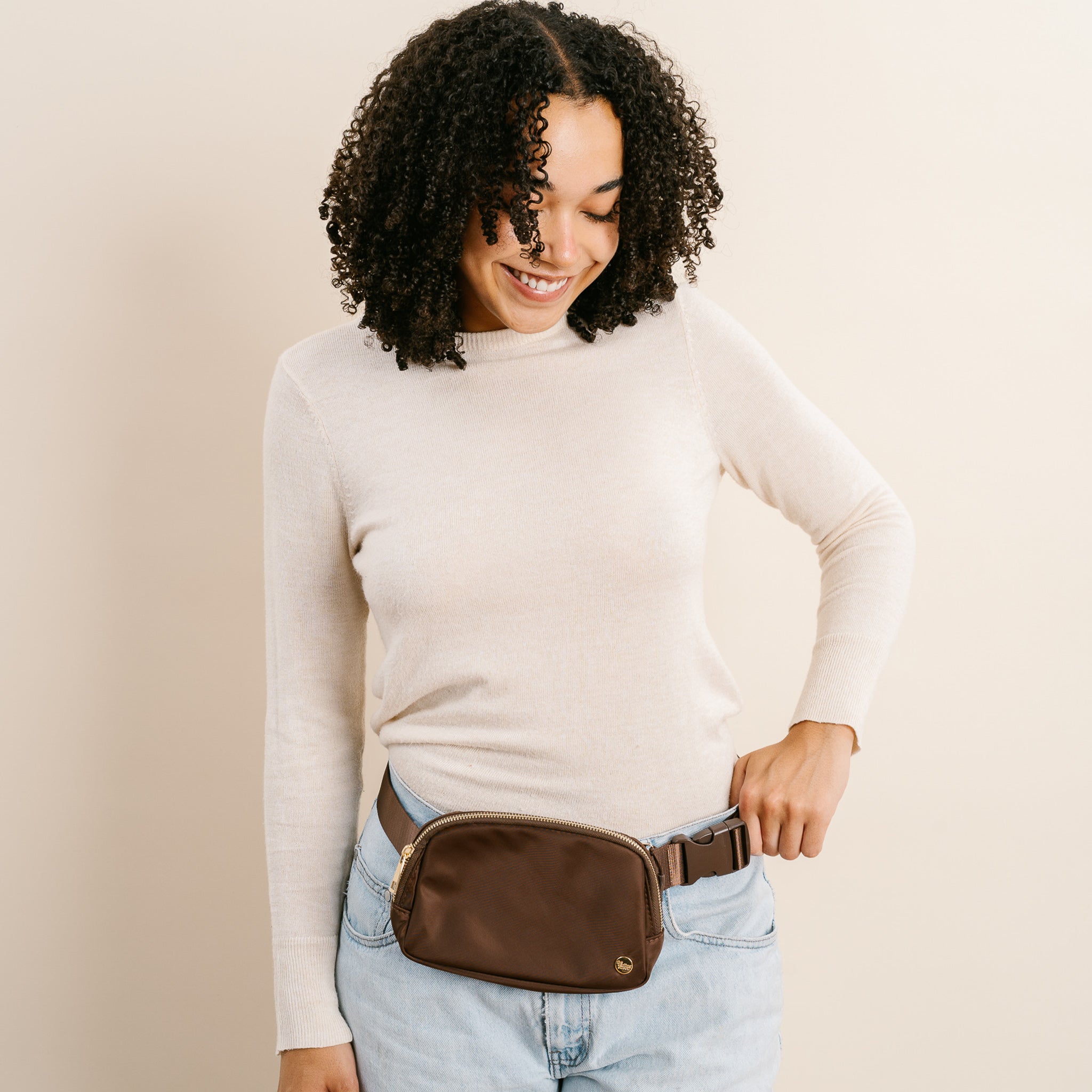 All You Need Belt Bag with Hair Scarf - Mocha Brown