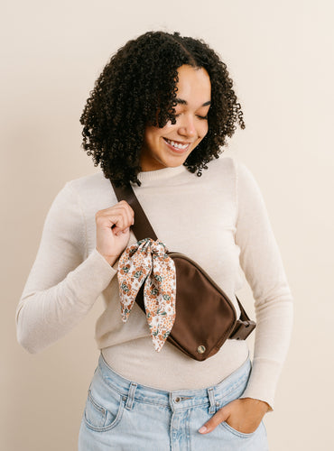 All You Need Belt Bag with Hair Scarf - Mocha Brown