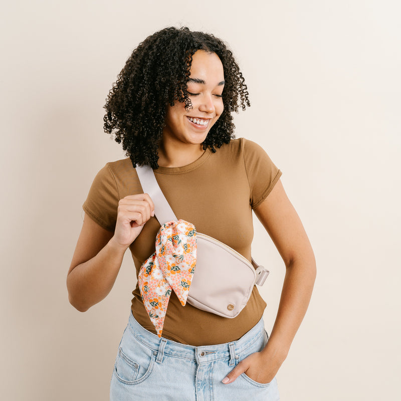 Natural Beige All You Need Belt Bag with Hair Scarf