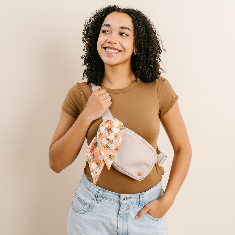 Natural Beige All You Need Belt Bag with Hair Scarf