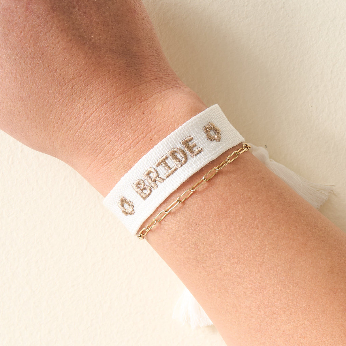 Bride Woven Word Bracelet