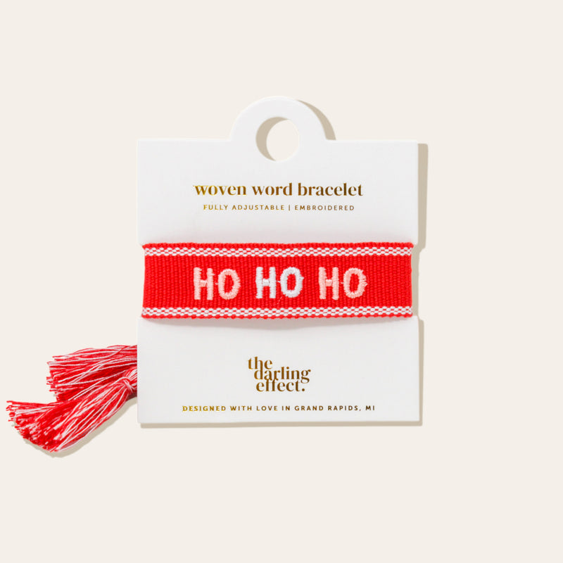Ho Ho Ho Woven Word Bracelet