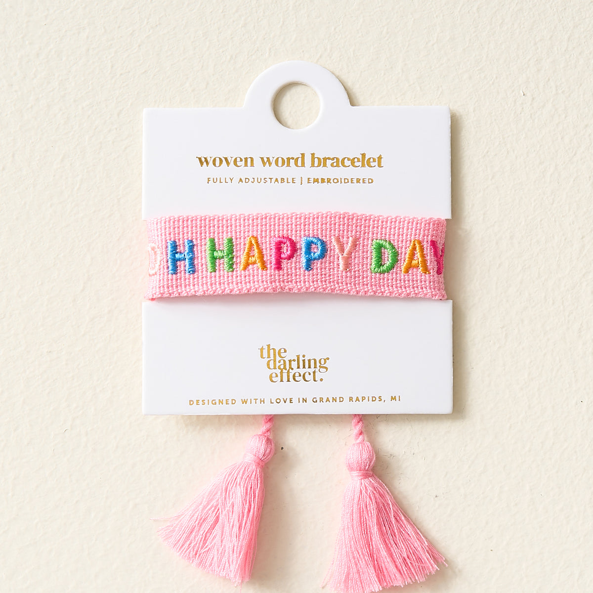 Oh Happy Day Woven Word Bracelet