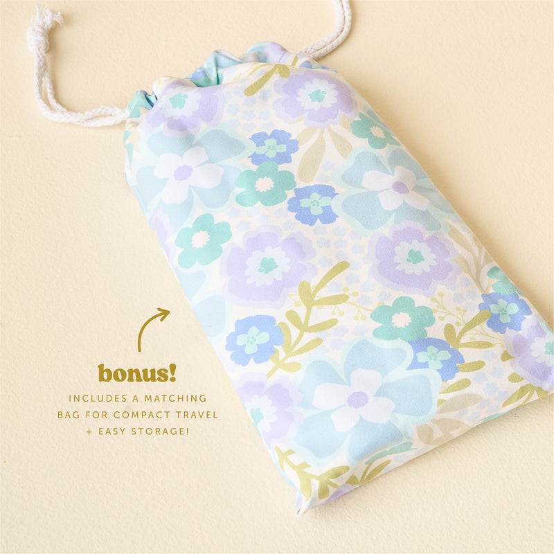 Beyond Blooms Blue Green Quick-Dry Beach Towel