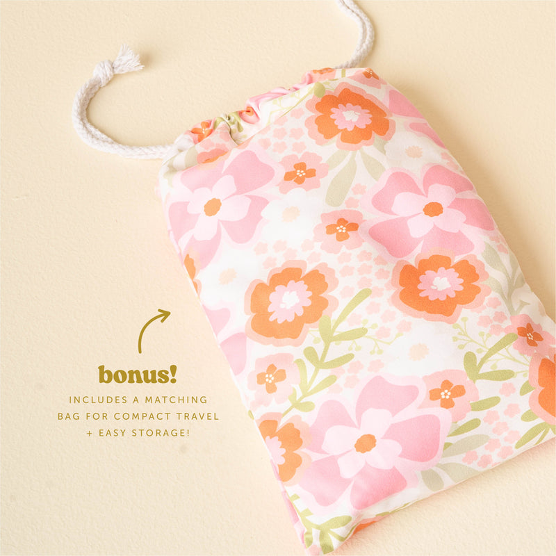 Beyond Blooms Pink Orange Quick-Dry Beach Towel