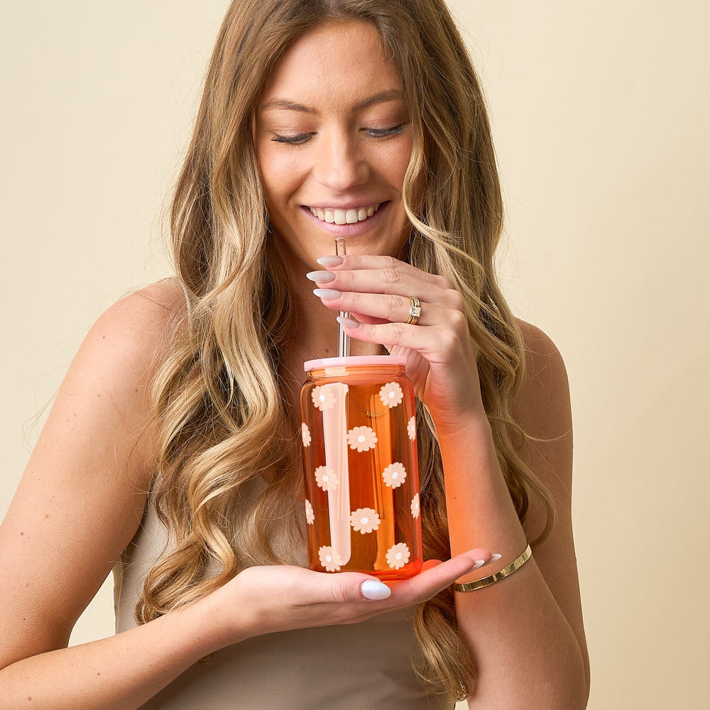 Orange Colored Glass Cup