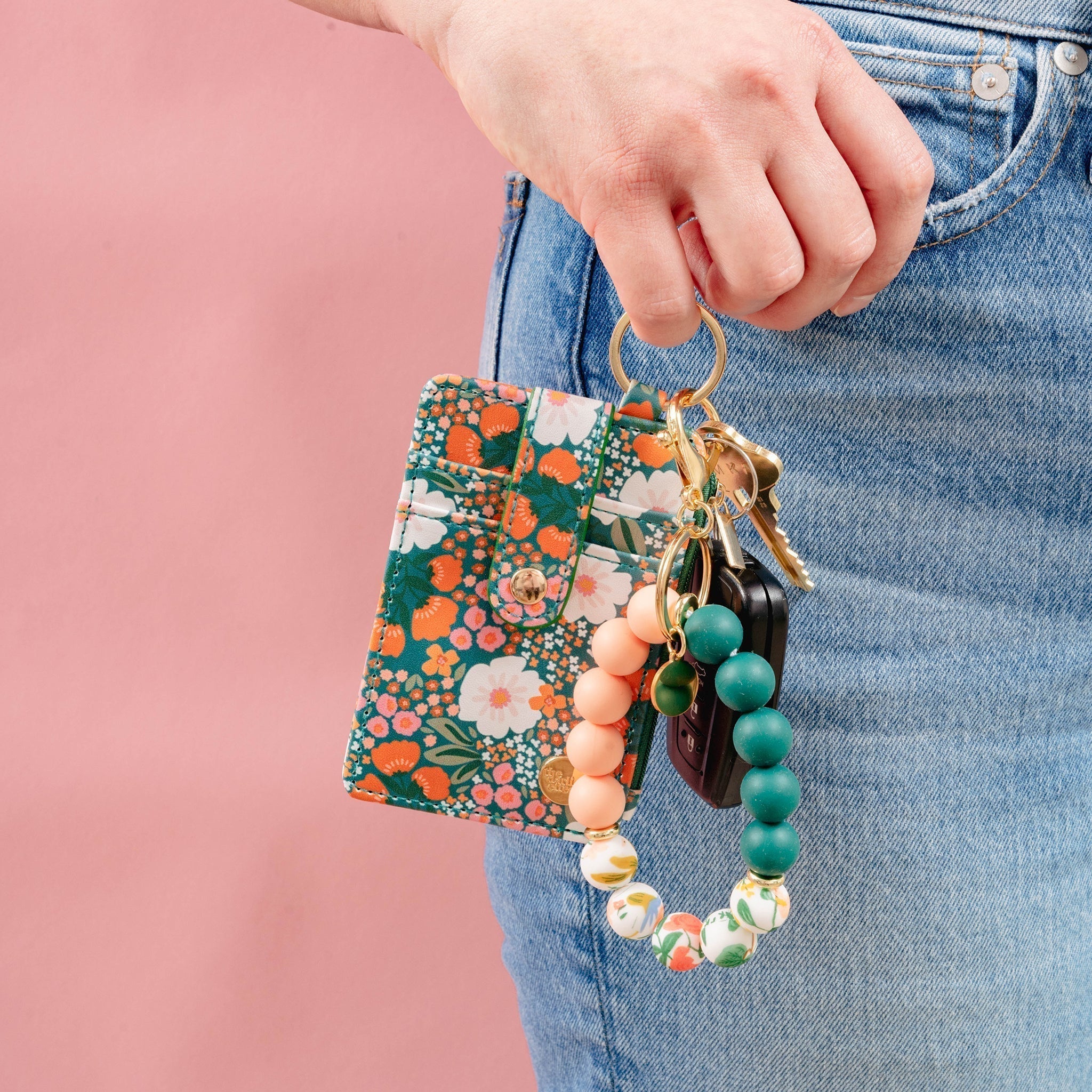 Printed Bead Hands-Free Keychain Wristlet