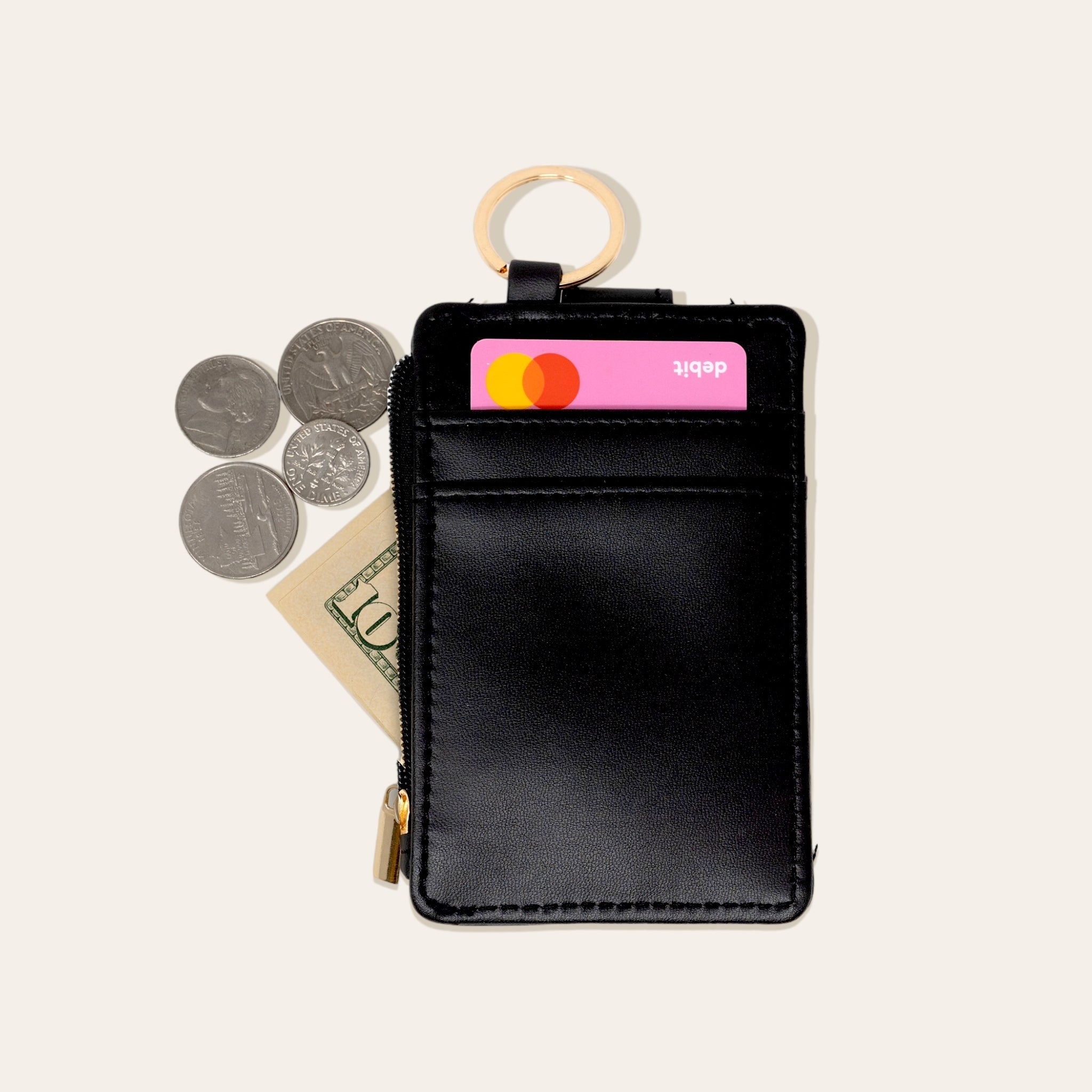 Solid Keychain Card Wallet