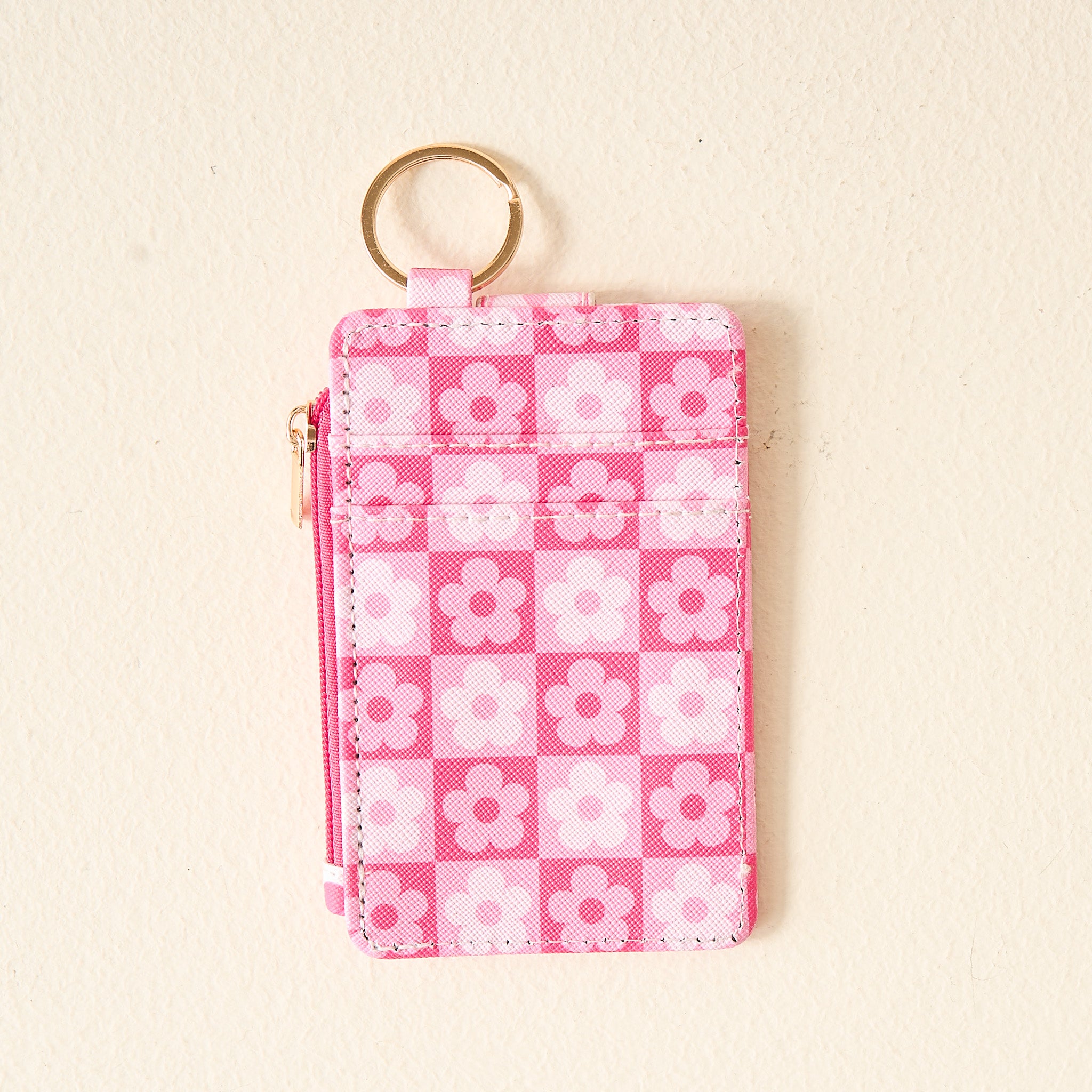 Flower Check Keychain Wallet