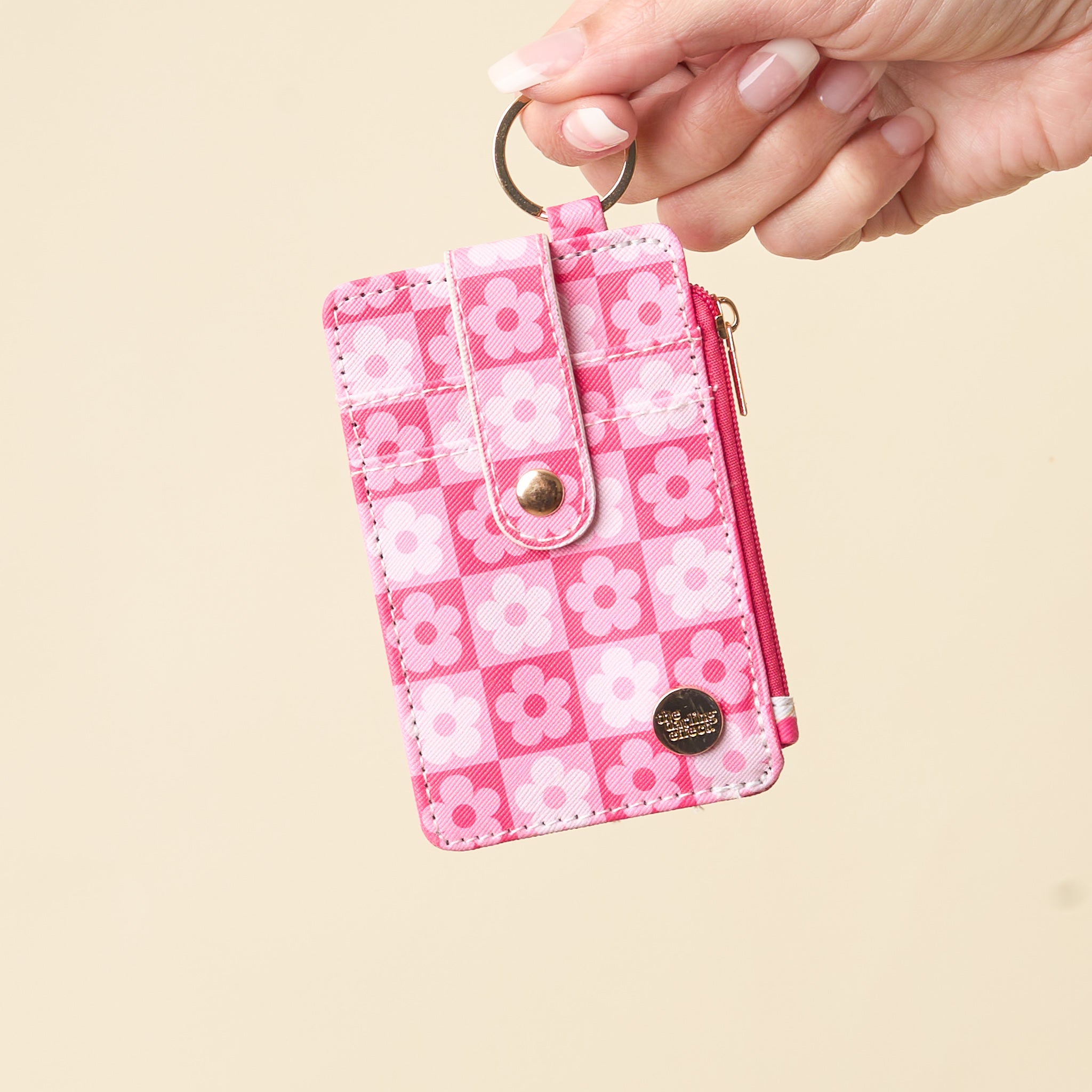 Flower Check Keychain Wallet