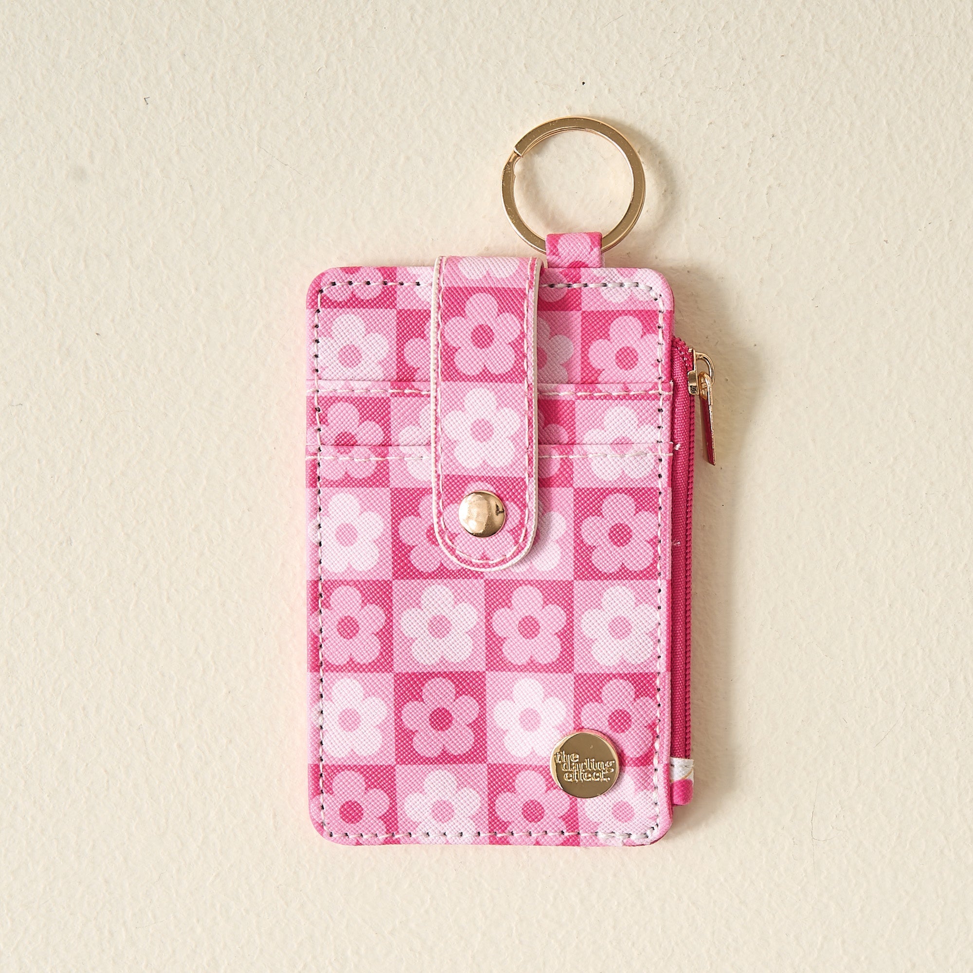 Flower Check Keychain Wallet