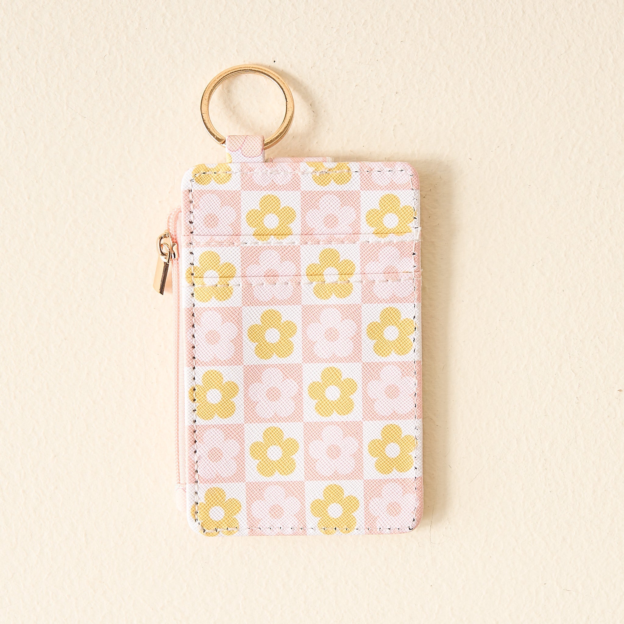 Flower Check Keychain Wallet