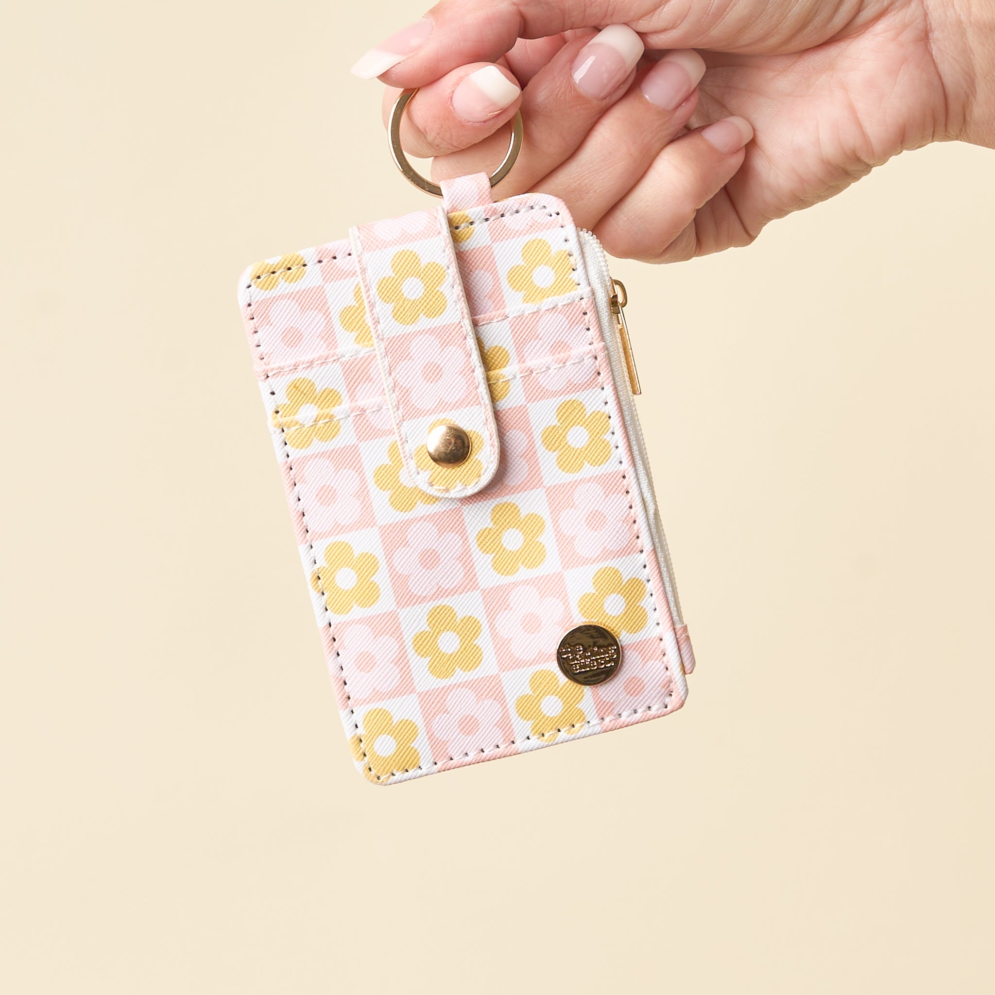 Flower Check Keychain Wallet