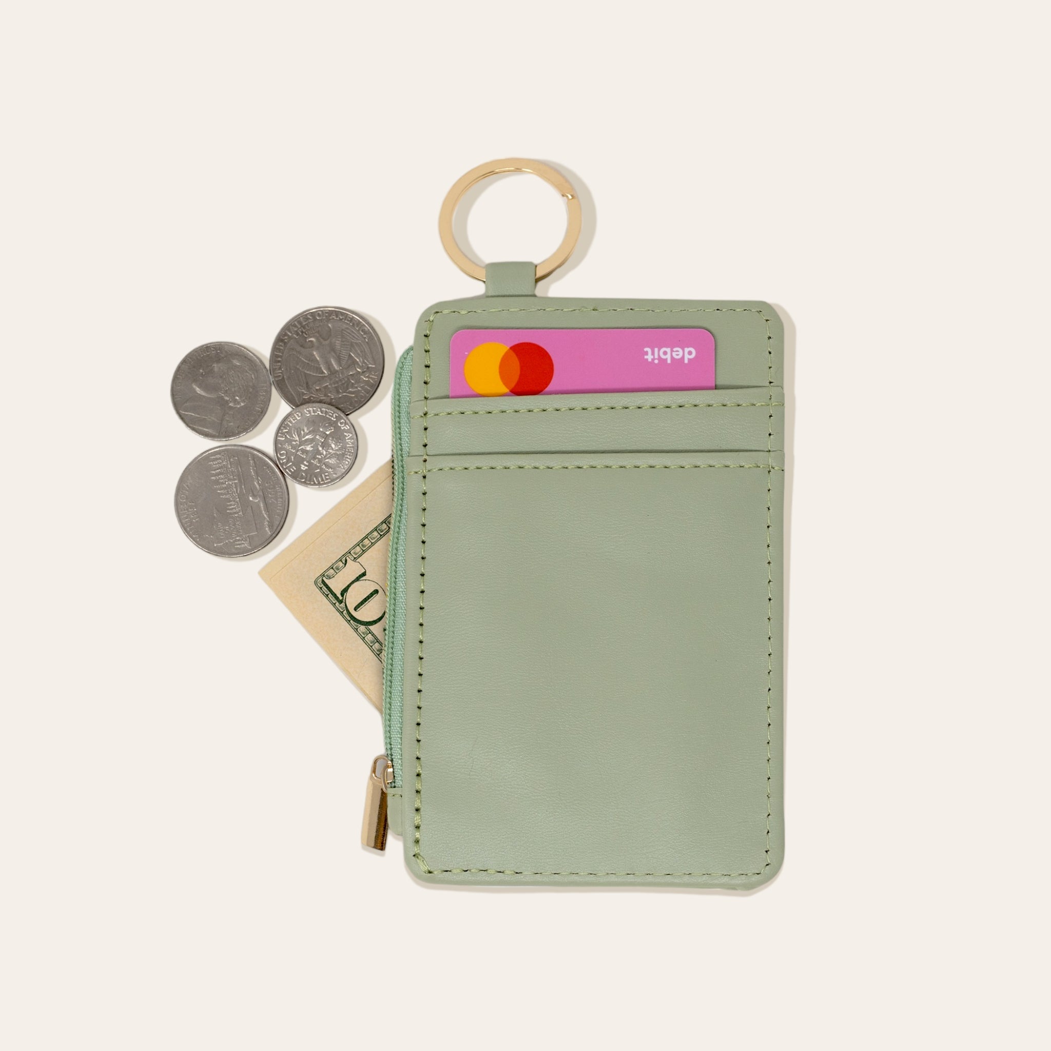 Solid Keychain Card Wallet