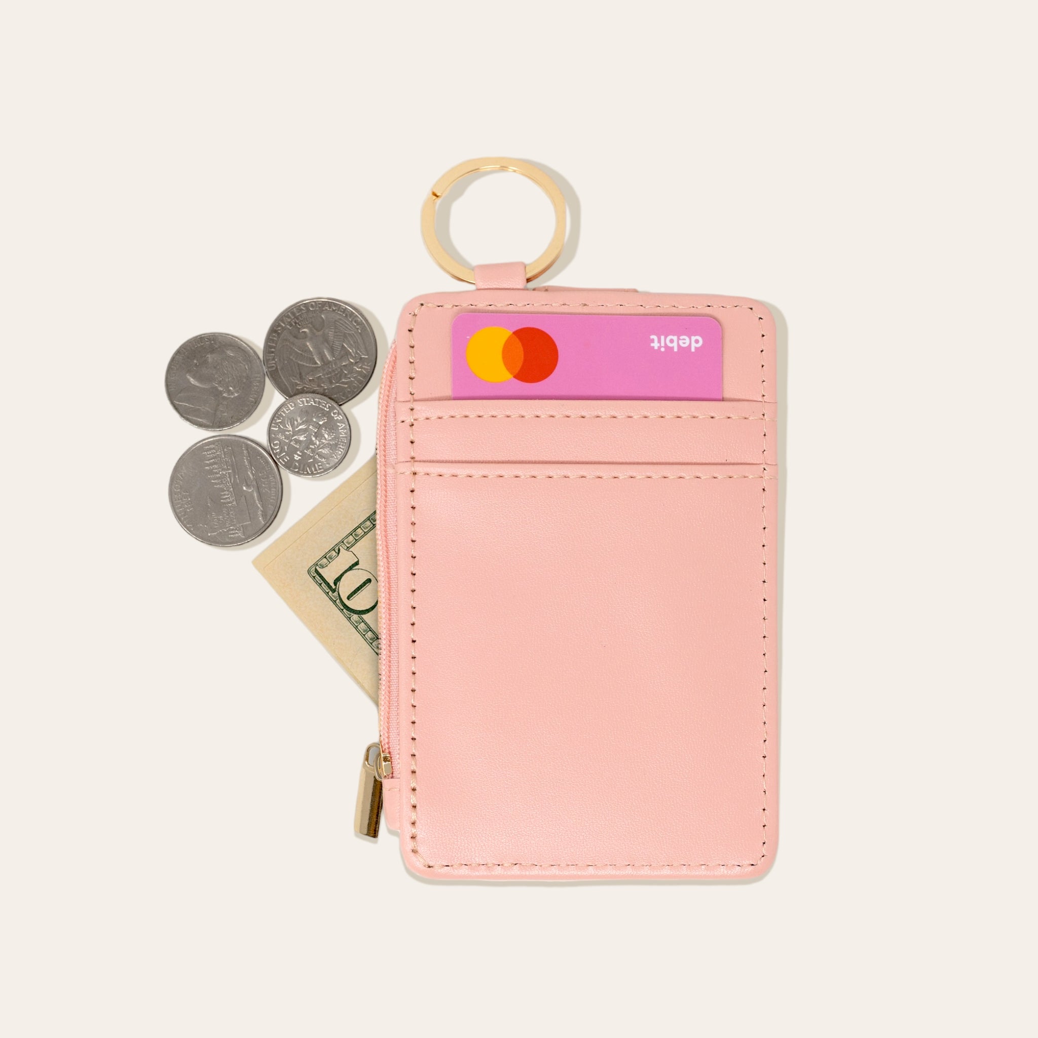 Solid Keychain Card Wallet