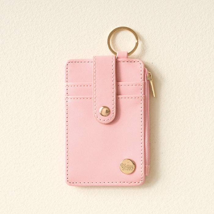 Light Pink Solid Keychain Card Wallet