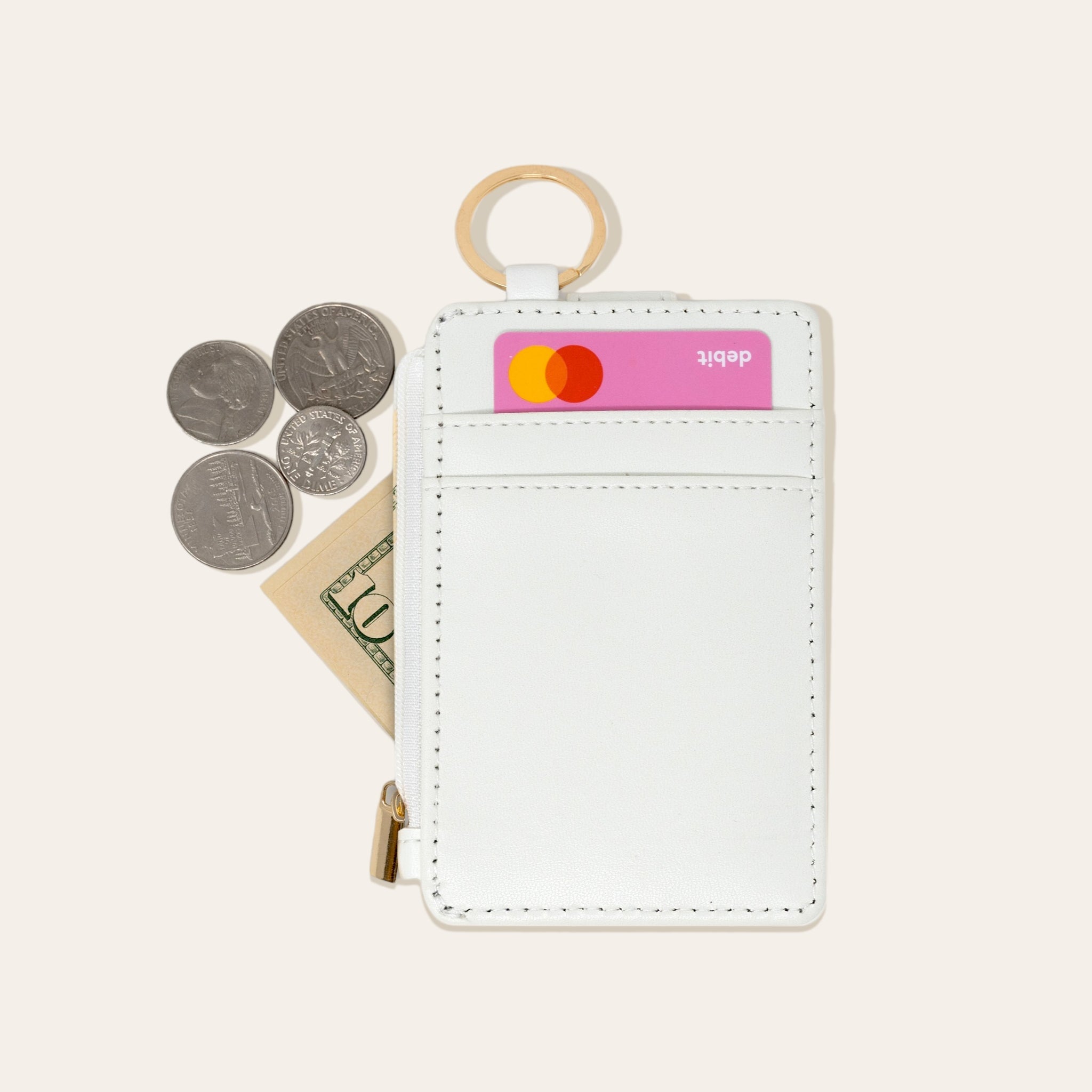 Solid Keychain Card Wallet