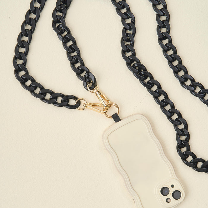 Midnight Black Hold the Phone Crossbody Chain