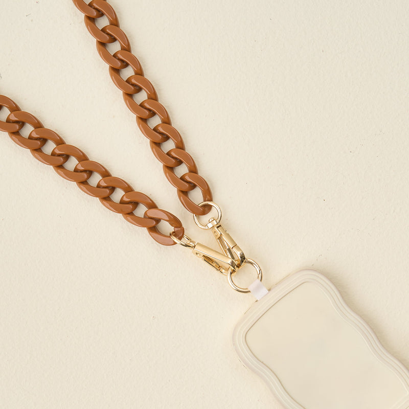 Mocha Brown Hold the Phone Crossbody Chain