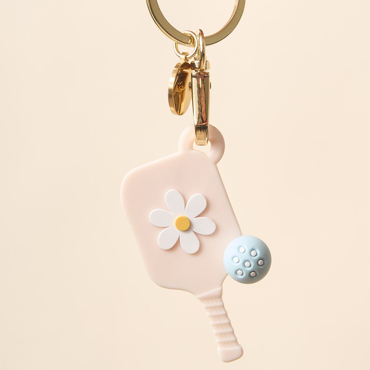 Aqua Tiny Pickleball Paddle Keychain