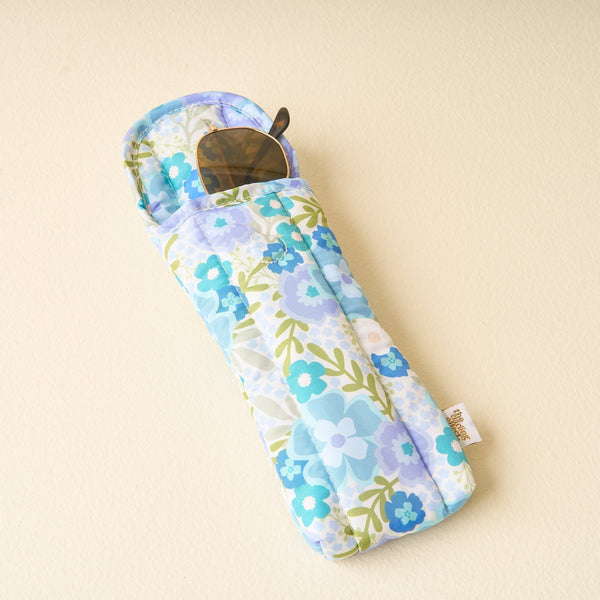 Beyond Blooms Blue Green Sunglasses Case