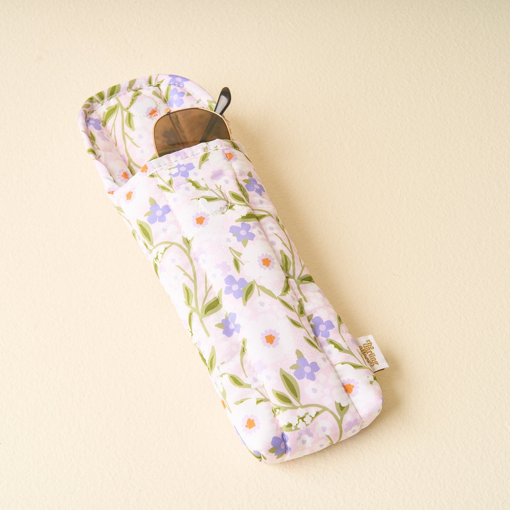 Floral Haven Lilac Puffy Sunglasses Case