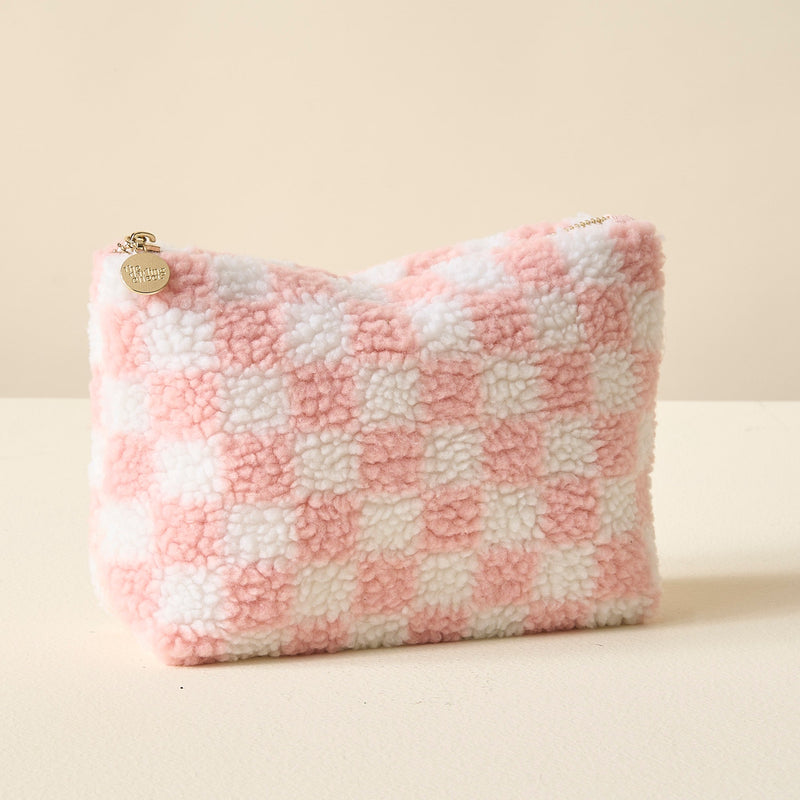 Blush Checker Teddy Pouch