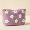 Flower Teddy Pouch - Pink, Brown, Green, Purple