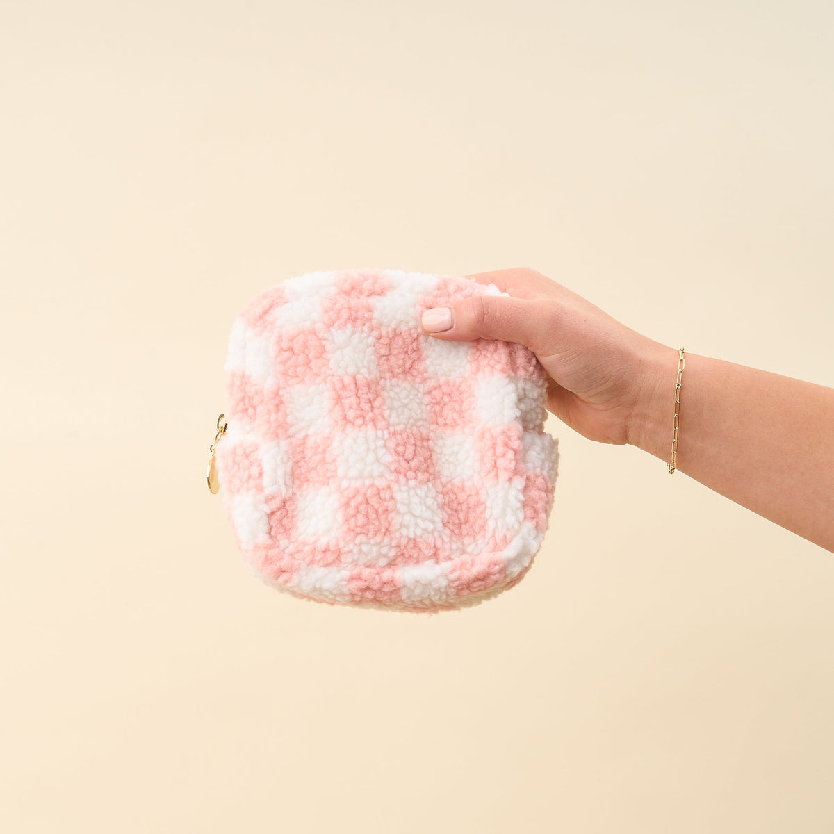 Checker Square Teddy Pouch