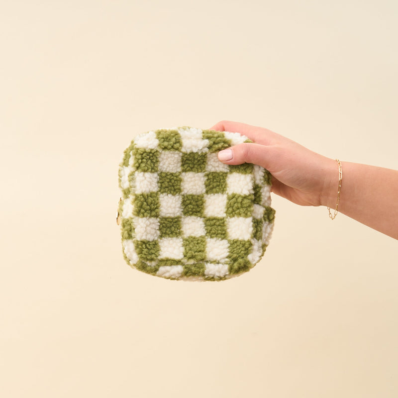 Checker Square Teddy Pouch