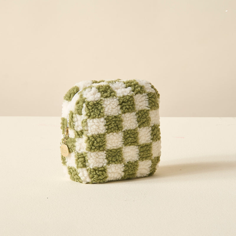 Checker Square Teddy Pouch
