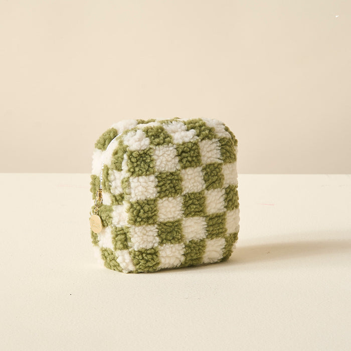 Checker Square Teddy Pouch