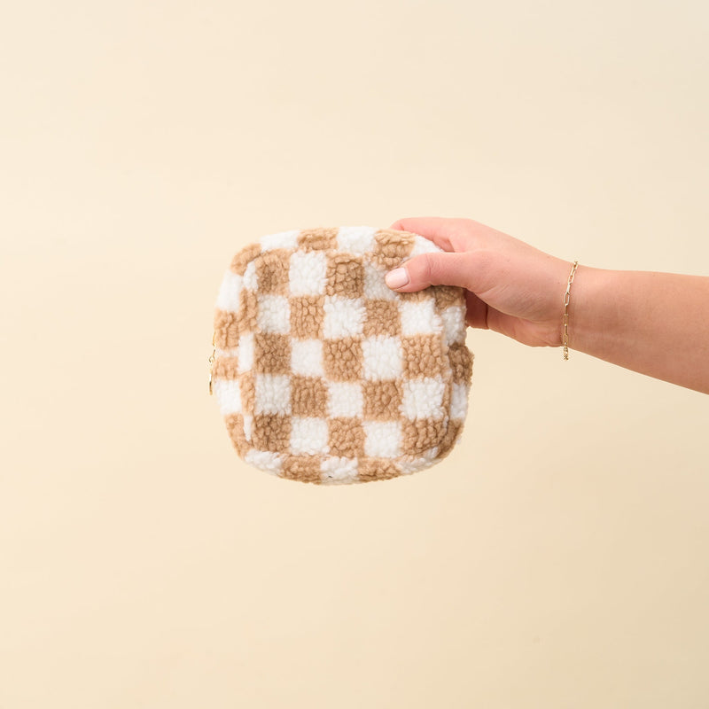 Checker Square Teddy Pouch