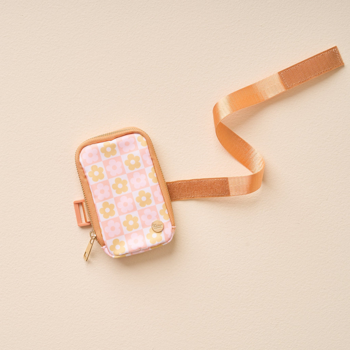 Peach Flower Check Tumbler Fanny Pack