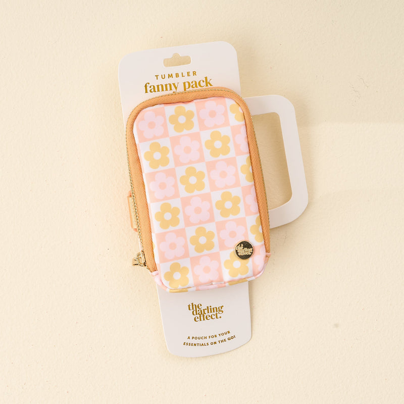 Peach Flower Check Tumbler Fanny Pack