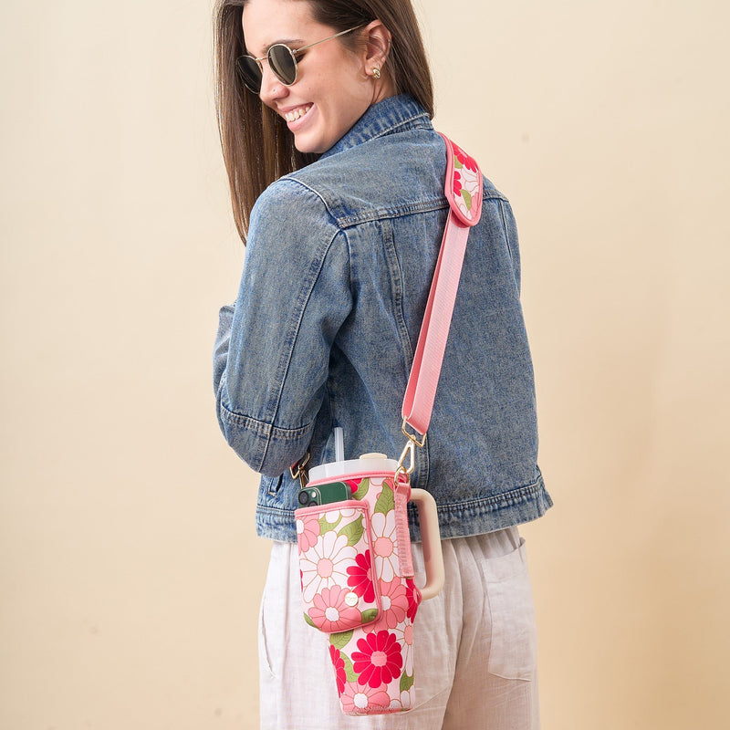 Daisy Craze Hot Pink Tumbler Sling Bag