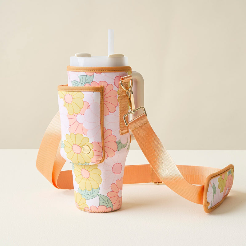 Daisy Craze Peach Tumbler Sling Bag