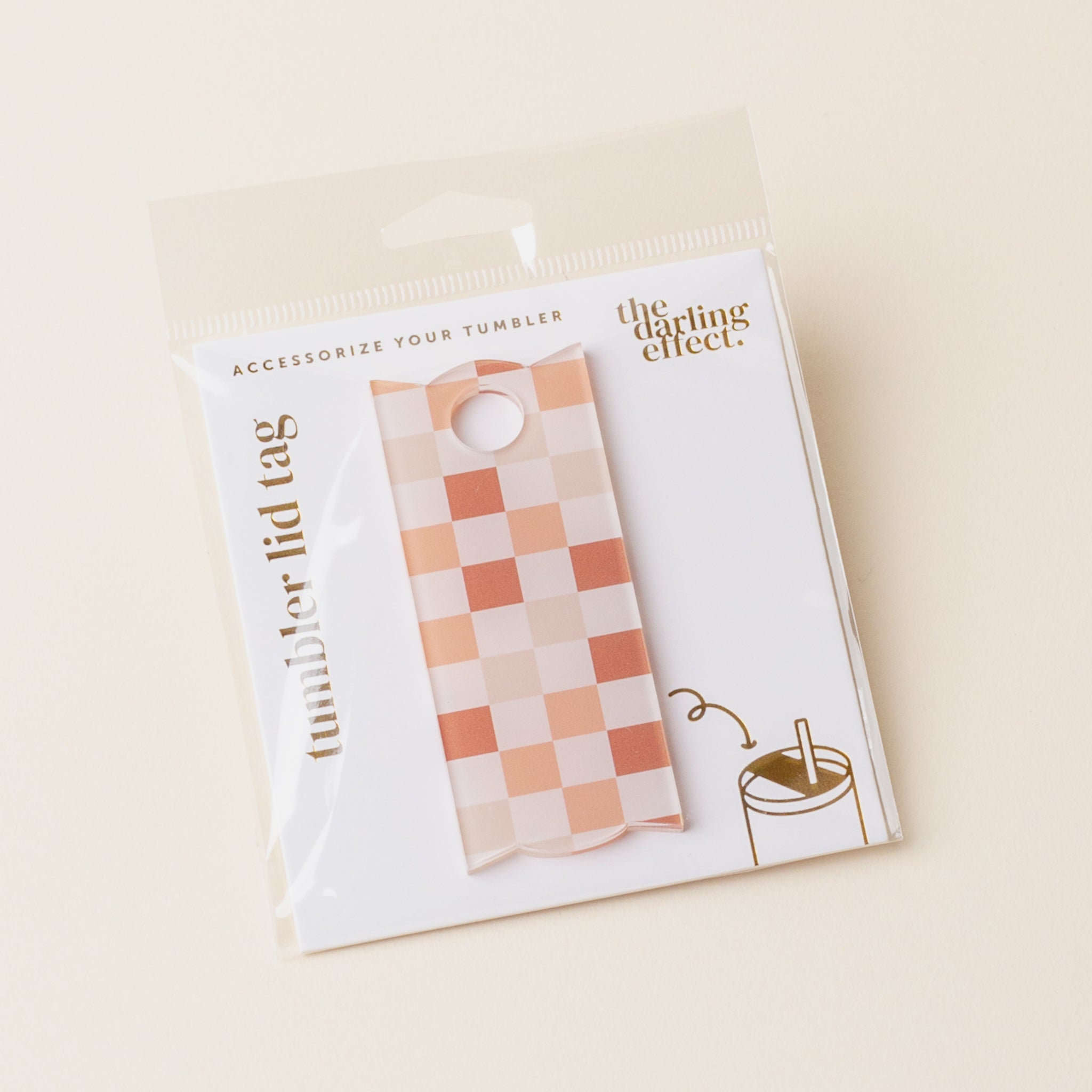 Checker Tumbler Lid Tag