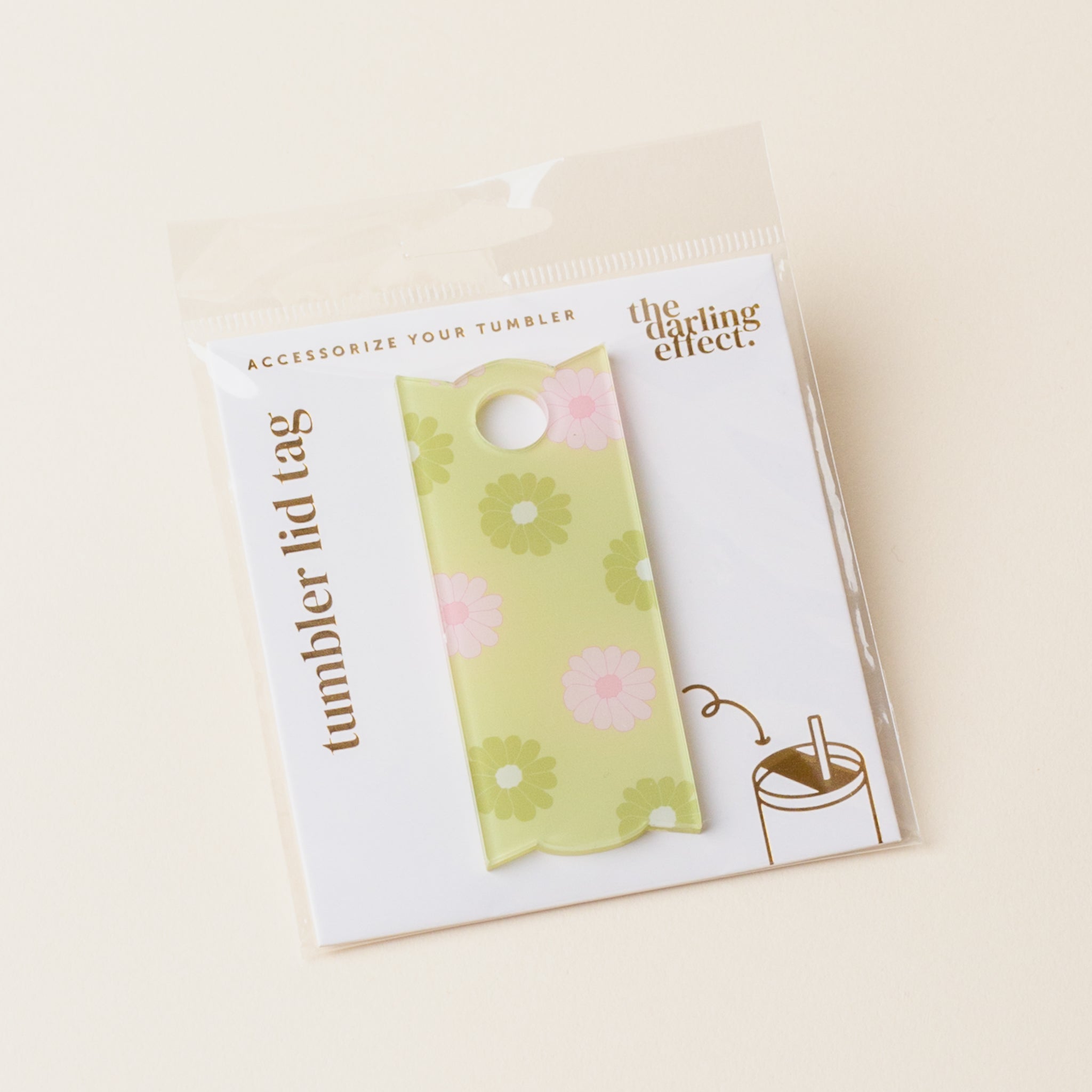 Darling Daisy Tumbler Lid Tag