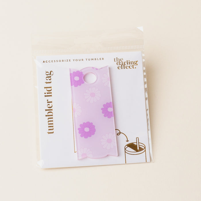 Darling Daisy Purple Tumbler Lid Tag