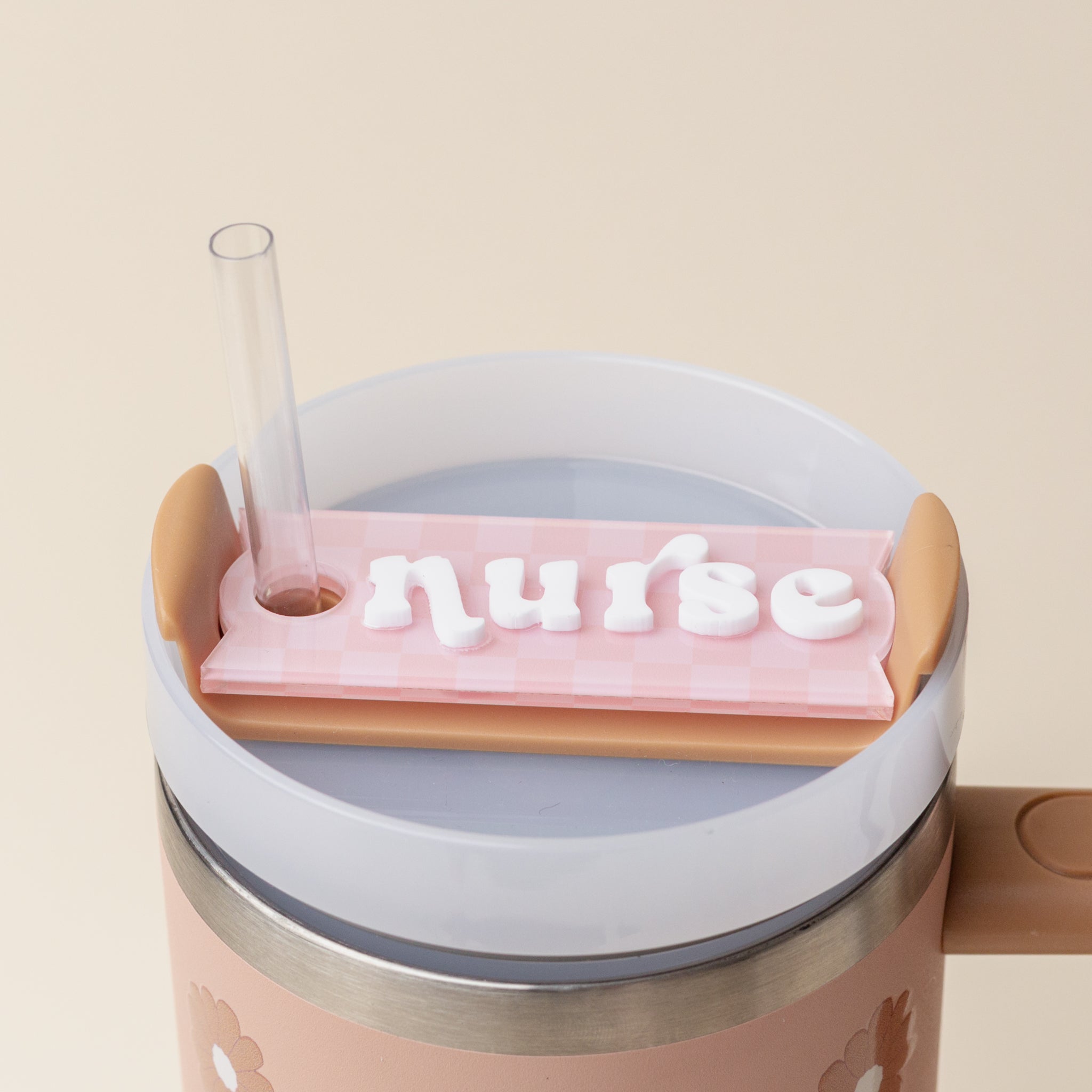 Word Tumbler Lid Topper Tag
