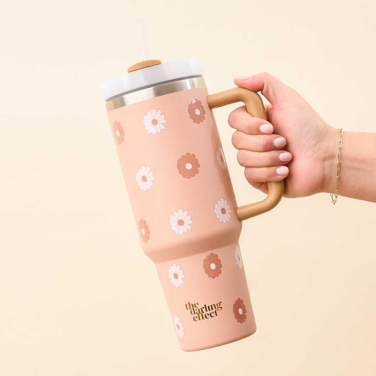 Darling Daisy Tan 40 oz Tumbler