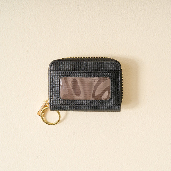 Woven Black Zip Around Wallet