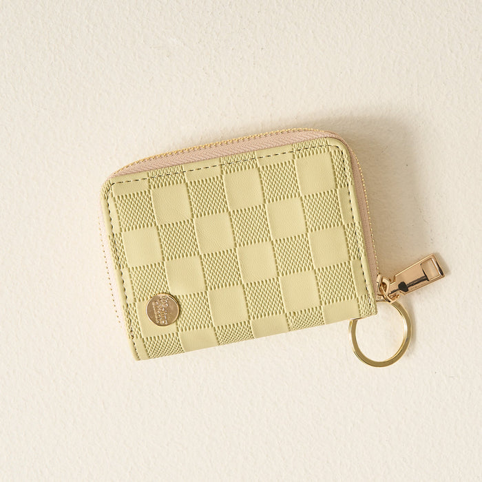 Green Check Zip Around Wallet