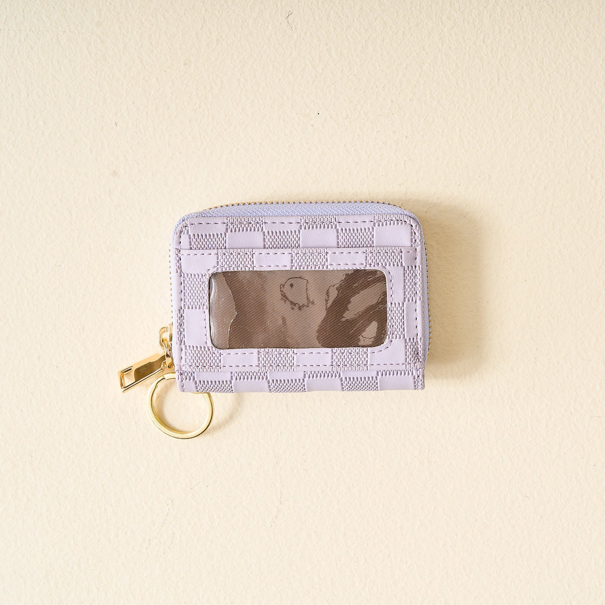 Periwinkle Check Zip Around Wallet