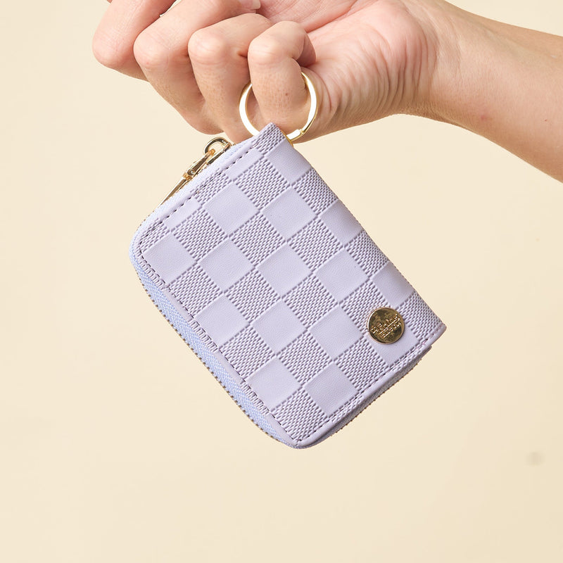 Periwinkle Check Zip Around Wallet