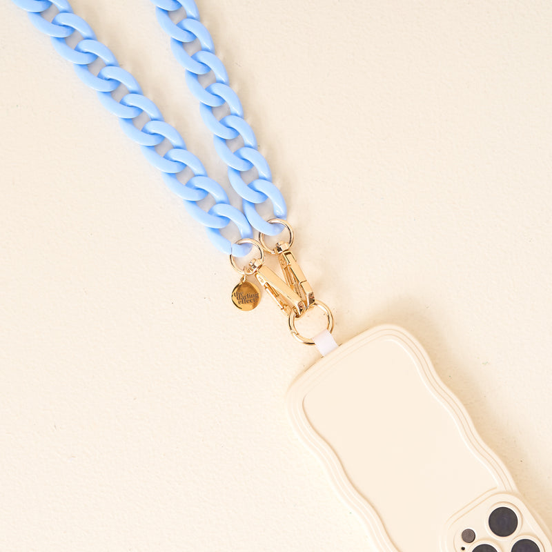 Light Blue Game Day Phone Chain Crossbody