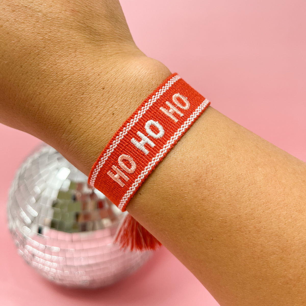 Ho Ho Ho Woven Word Bracelet